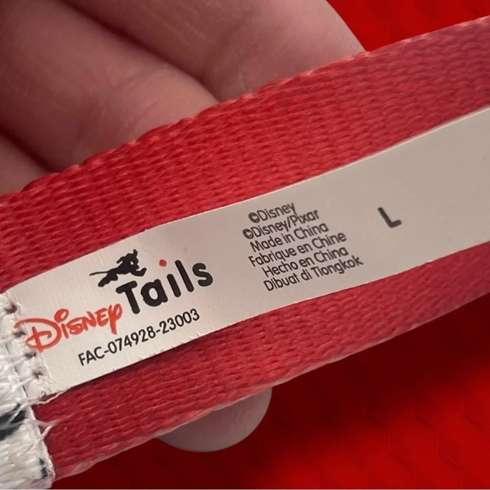 Disney Tails 101 Dalmatians Red and White Dog Collar Size Large